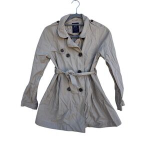 GAP Kids Trench Coat, Tan, Tie Waist, Double Breasted, Size‎ XL Regular